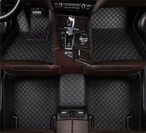 Anpassen Autofussmatten, für Ford Transit Custom 2018-2022 2023 2024,PU-Leder Auto Fussmatten Massanfertigung,PU-Leder Allwetter wasserdichte rutschfeste Auto Fussmatten Set,Black