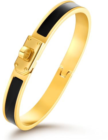 Kelayshia 316L Titan-Stahl Gold Armband Dame,Armreif Gold, Armreif Damen,Edelstahl 100% Wasserfest,AB2G