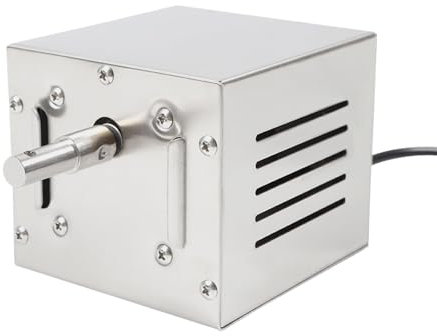 TuliperMood Moteur professionnel 25 W pour tournebroche (220 V) | Moteur rotatif pour rôtisserie, rôti à broche, kebab, cochon de lait | Moteur à brochettes (argenté)