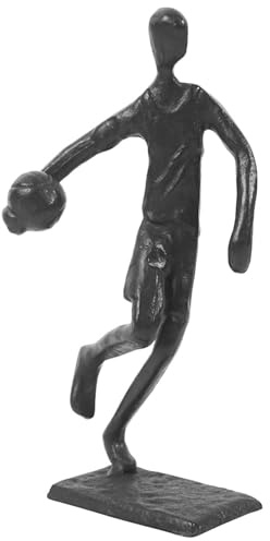 Aoneky Gusseisen Basketball Spieler Statue - Dribbeln Skulptur - Schwarz Modernes Ornament für Zuhause Regal Kaffeetisch Deko