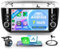 4G+64G Wireless Carplay Android Autoradio 2 Din für FIAT Linea Punto Evo Linie 2012-2015 7 Zoll Autoradio Touchscreen mit Android Auto Navi GPS WiFi Mirror Link Bluetooth FM/RDS/EQ/SWC Rückfahrkamera