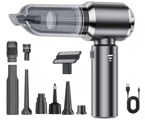 Handheld Vacuum Cleaner-16000Pa Three-Speed Suction, Rechargeable Portable Cordless Lightweight Mini Car Vacuum with Brushless Motor, Suitable for Cleaning Kitchen, Car, Home, Office, and Pet Hair.