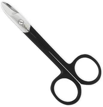 CREDO Edelstahl Nagelschere 10,5 cm gebogen – Rostfreie Fußnagelschere mit rutschfester Microverzahnung – Antiallergen & hygienisch
