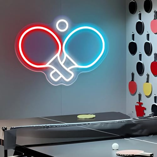 Ping Pong Neon Schild Tischtennisschläger Neonlicht Ping Pong LED-Licht | Sport Fan Club Zimmer WandKunst Dekor Schlafzimmer Dekor Bestes Geschenk