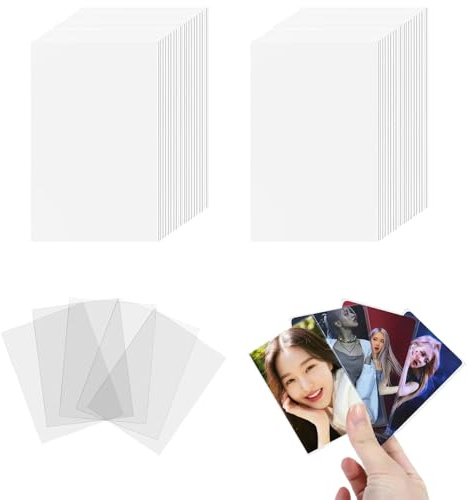 100 Packungen Fotokarten-Hüllen, 58 x 89 mm, 200 Mikron, ultradick, Kpop Clear Sleeves Idol Fotokarten, Proector Tranding Cards Shield Cover (unversiegelbar)