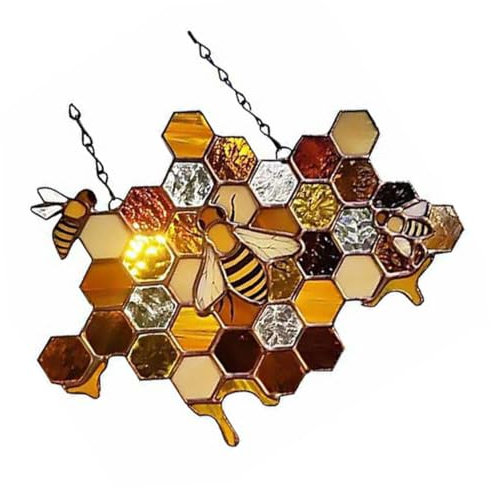 Abaodam Kreative Hängende Biene Anhänger Wandkunst Dekoration für Zuhause Vielseitig Einsetzbar für Feste und Handwerksprojekte Zufällige Farben für Fenster Wände
