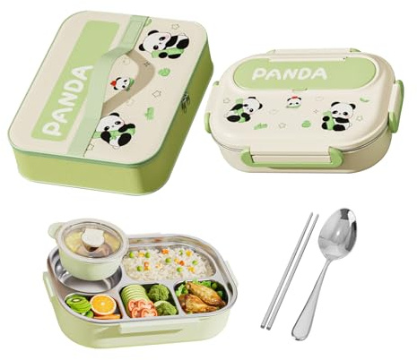 Lunchbox Mit Behältern Edelstahl Lebensmittelbehälter, Besteck inklusive