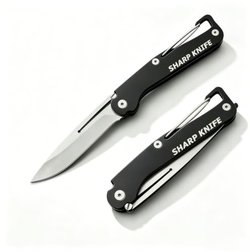 Small Pocket Multi Tool, Folding Utility Multitool, Multi Mini Pocket Box Opener, EDC Cutter Gadgets Outdoor Camping, DIY, Gift for Men(Black)