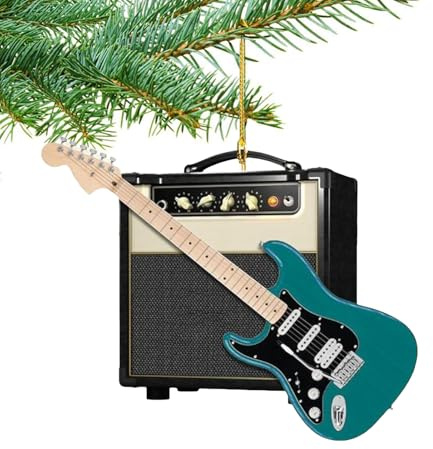 Gitarre Rot - Handbemalte Weihnachtskugel Aus Mundgeblasener Christbaumschmuck Figuren Weihnachtsdeko, Christbaumkugel, Weihnachten