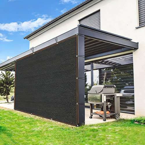 5x8m Rete Ombreggiante con Occhielli Nero Rete isolante termica e protettiva dai raggi solari, Telo ombreggiante 80% UV del sole Protezione,per pergola Piante da Patio Serra tettoia privacy