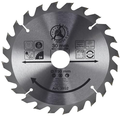 BGS Diy 3952 | Lame de scie circulaire en métal dur | Ø 190 x 30 x 2,5 mm | 24 dents