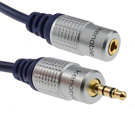 kenable Reines Kupfer OFC HQ 3,5 mm Klinkenstecker Zum Stereo Klinkenstecker Buchse Kopfhörer Verlängerung Kabel 2 m [2 Meter/2m]