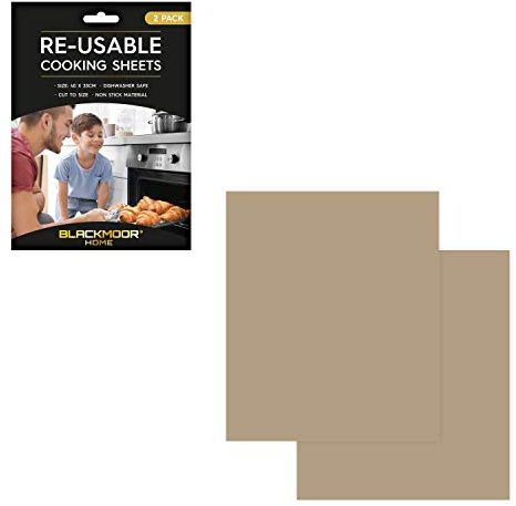 Blackmoor Home 65480 Non-Stick Cooking/Baking Sheets / 2 Pack / Multi-Purpose / Cut to Shape / 40 x 33cm