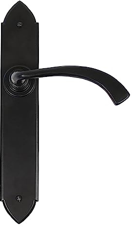 From the Anvil Black Gothic Curved Sprung Lever Latch Set