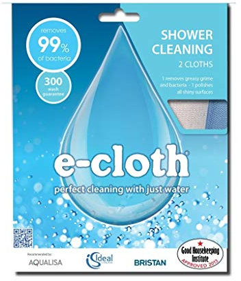 E-Cloth Shower Pack Cleaning Cloths Pack of 2 Removes Grease Dirt & Bacteria