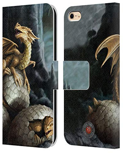Head Case Designs Officially Licensed Anne Stokes Golden Treasures Dragons Leather Book Wallet Case Cover Compatible With Apple iPhone 6 / iPhone 6s