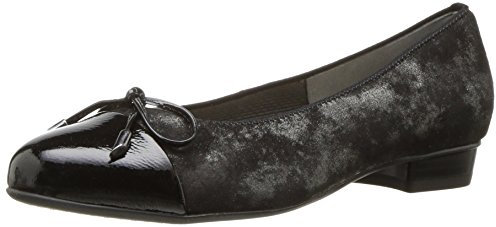 ARA Damen Betty Kleid Pumps, Schwarz Metallic/Lack Toe, 36 EU