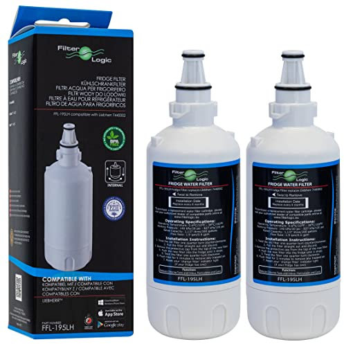 FilterLogic FFL-195LH | 2x Wasserfilter kompatibel mit Liebherr 7440011, 9880980 InfinitySpring Water Filter Kühlschrankfilter Filterpatrone