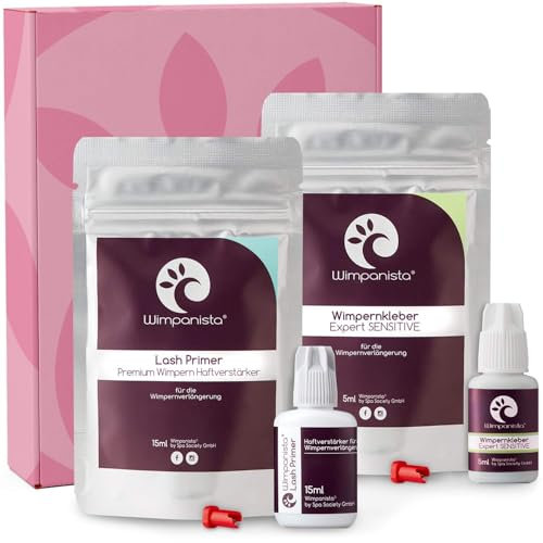 Wimpanista® Wimpernverlängerung Set, Wimpanista Lash Primer (Haftverstärker) mit dem Wimpanista Wimpernkleber Expert SENSITIVE