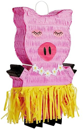 Hawaiianische Schwein Pinata für Luau tropische Partydekorationen und Zubehör, 42 x 25.4 x 7.6 cm