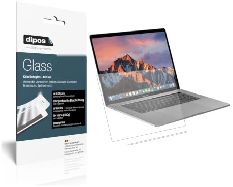 dipos 2x Schutzfolie 9H matt für Apple MacBook Pro 15 Zoll (2019) Touchbar | Antireflex, entspiegelnd, bricht und splittert nicht, kein Echtglas, Anti-Shock, kratzfest, blasenfrei, selbstklebend