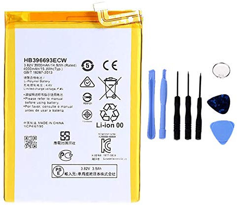 ELLENNE Akku kompatibel mit Huawei Ascend Mate 8 HB396693ECW AD Hohe Kapazität 4000 mAh mit Demontage-Kit im Lieferumfang enthalten
