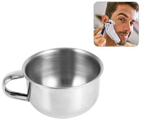 Telituny Stainless Steel Shaving Bowl, Metal Shaving Soap Mug Bowl Cup Shaver Cleansing Foam Tool for Man for Home Barbershop Travel