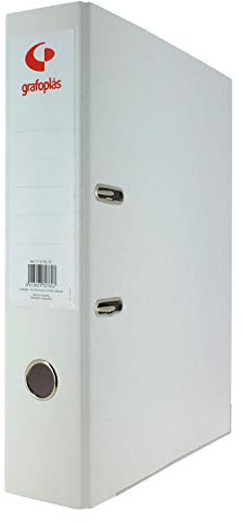 Grafoplás 27269570 Aktenordner, A4, Ringe 65 mm, Weiß, gefüttert, Polypropylen, Öse auf Rückseite, Serie Grafcolor
