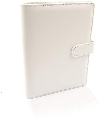 Raccoglitori ad anelli a5 decorati, a5 raccoglitore ad anelli, agenda anelli a5 ricaricabile pelle, raccoglitore polipropilene a5(Bianco)