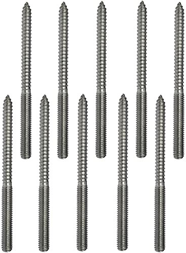 AERZETIX - C49422 - Lot de 10 Vis à double filetage M6x80mm en inox A2 - goujon patte à vis