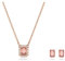 Swarovski Millenia Set, Rosé Vergoldete Halskette und Ohrringe mit Strahlenden Swarovski Kristallen