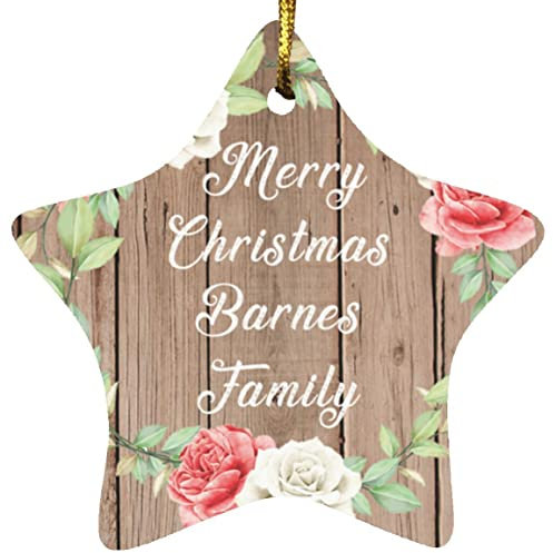 Designsify Christmas Tree Decoration, Merry Christmas Barnes Family, Star Ornament B, Gifts for Birthday Anniversary Valentines Mom Mothers Fathers Day Party, to Men Women Him Her Friend Mom Dad