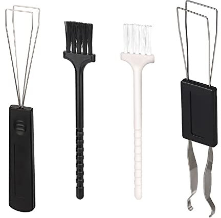 SAVITA 2 Pcs Keycap Puller Mechanical Switch Puller Stainless Steel Keyboard Remover with 2 Pcs Keyboard Brush Must-have Tool for Mechanical Keyboard Clean, Fixing