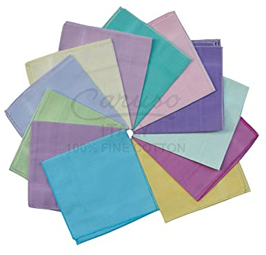 Caruso Italy Women's 100% Pure Cotton Multicolor Rangoli Handkerchief | Soft, Skin-Friendly, and Super Absorbent with Anti-Shrink Finish, Becomes Softer with Every Wash - 30 x 30 cm