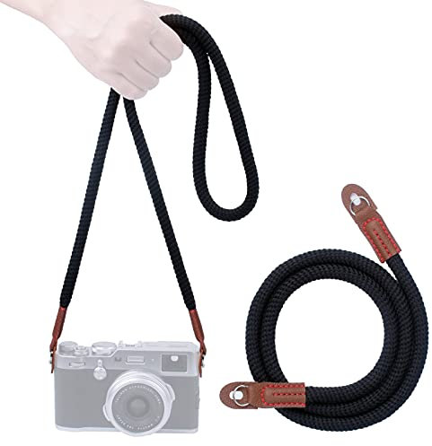 VKO 120cm Camera Strap, Soft Camera Strap Neck Shoulder Strap for Mirrorless DSLR SLR Camera Black