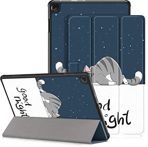 DINGGUAGUA Custodia per Lenovo Tab M10 3rd Gen 10.1 Pollici 2022 TB-328F Tablet, Ultra-sottile Cover con Funzione,Gatto pigro