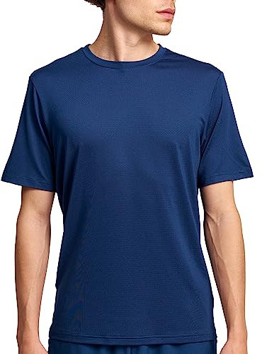 Snocks Training T-Shirt Kurzarm Herren - Körperbetont - Hochwertige Verarbeitung - Funktionshirt Outdoor und Indoor - für Sport und Gym - Navy - L