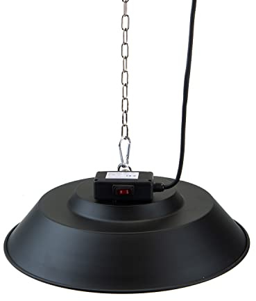 VFM - Orma Ceiling Mounted Halogen Heater Black Slim Instant Heat Gazebo Lamp - Summer Parties and Bbqs