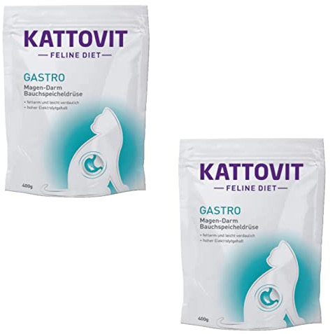 Kattovit - Gastro - Trockenfutter für Katzen bei exokriner Pankreasinsuffizienz - Doppelpack - 2 x 400 g