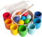 Milageto Balles pour Tout-Petits dans des gobelets Jouet Montessori Classification des Couleurs Jouets sensoriels préscolaires Motricité Fine Jouets éducatifs, 7 Couleurs
