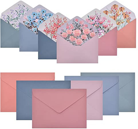 Zimoer 30 Enveloppe Motif, Enveloppe Fleur,Papier à Lettre et Enveloppe Fleurie,Papier a Lettres Enveloppe Motif,Enveloppe Lettre, Enveloppe Festive, Enveloppe Luxe