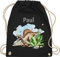 Turnbeutel Rucksack - Dinosaurier Geschenk Dino Geschenke Dinos I - Unisize - Schwarz - personalisierter beutel kindergarten wäschebeutel kita tier name turnsack sportbeutel baumwolle kinder