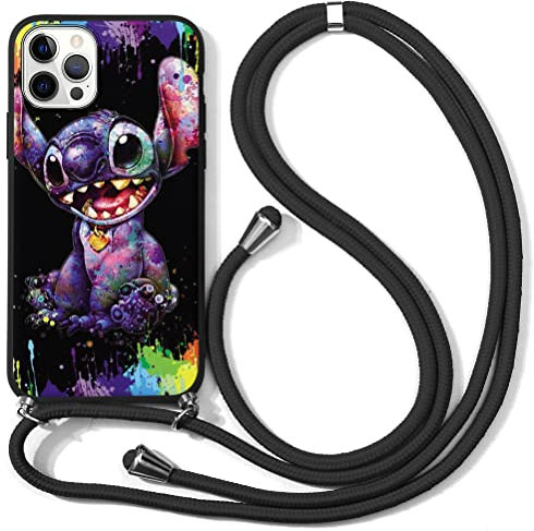 nurkorki Coque pour Huawei P20 5,8 avec Collier, Étui en Motif Stitch Mignon Silicone Souple Coque avec Cordon Tour de Cou Lanière Réglable Case Cover pour P20, 10
