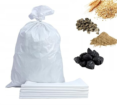 MIKONI 50 x PP Säcke 65 x 105 cm Getreidesäcke Gewebesäcke Laubsack Getreidesäcke 50 kg weiß Getreidesack Transportsack Lagersack Bauschuttsäcke Müllsack