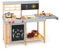 DREAMADE Matschküche Kinder Outdoor mit beweglicher Arbeitsplatte, Kinder Outdoor-Küche Spielset mit Waschbecken und Tafeln, Spielküche Kinderküche aus Holz für Garten für Jungen und Mädchen ab 3