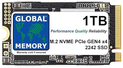GLOBAL MEMORY Disque SSD M.2 2242 PCIe Gen4 x4 NVMe pour ordinateurs portables/ordinateurs de bureau/serveurs/postes de travail/cartes mères 1 To