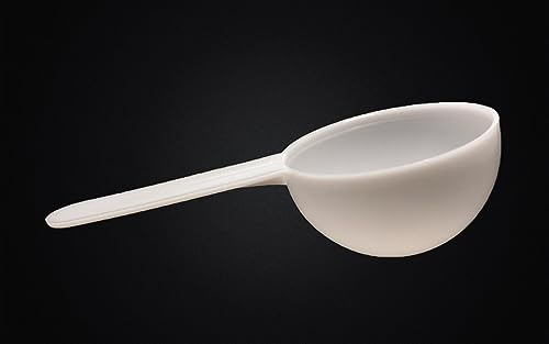 Rightpak 25ml 25 Pieces White Measuring Dosing Spoons, Resuable Handles Plastic Scoops | Ideal for Liquids, Powders, Granules, Spices, Home, Kitchen, Catering, Healthcare, Fitness