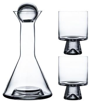 Jarra Agua Juego de Jarra y Vaso de Agua, Juego de Copas de Vino de Cristal, Accesorios de Barra, Botella de Leche de Vino de Lujo con luz nórdica Jarra de Vidrio (Color : Grijs)