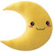Dekokissen für Kinderzimmer im Mond – 25 cm Babykissen aus Plüsch – Smiley-Gesicht Bestickt