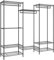 SONGMICS Kleiderständer, offener Kleiderschrank, Garderobe aus Metall, Garderobenständer mit verstellbaren Ablagen und Kleiderstangen, Haken, hochbelastbar, trennbar, tintenschwarz LGR431B01